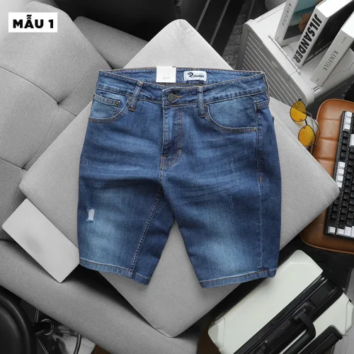 Quần Short Jeans Nam Rurumen Cao Cấp Chất Liệu Co Giãn Size Từ 50kg-90kg (Có size 36)