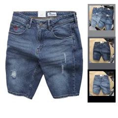 Quần Short Jeans Nam Rurumen Màu Xanh Cao Cấp Hàng VNXK