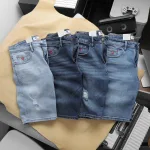Quần Short Jeans Nam Rurumen Màu Xanh Cao Cấp Hàng VNXK