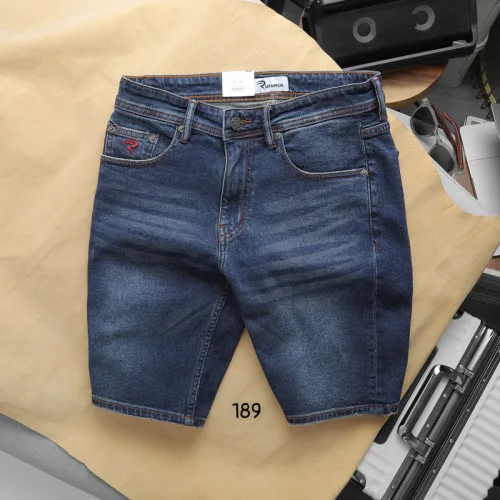 Quần Short Jeans Nam Rurumen Màu Xanh Cao Cấp Hàng VNXK