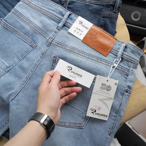 Quần Short Jeans Nam Rurumen Màu Xanh Cao Cấp Hàng VNXK