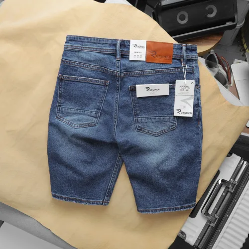 Quần Short Jeans Nam Rurumen Màu Xanh Cao Cấp Hàng VNXK