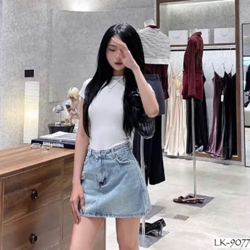 Quần Short Jeans Nữ - Quần Jeans Ống Suông - Quần Bí Ngô - Váy Ngắn Nữ Dễ Thương Vải Đẹp Dày Mềm Không Co Giãn