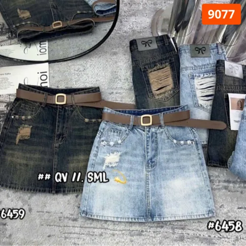 Quần Short Jeans Nữ - Quần Jeans Ống Suông - Quần Bí Ngô - Váy Ngắn Nữ Dễ Thương Vải Đẹp Dày Mềm Không Co Giãn
