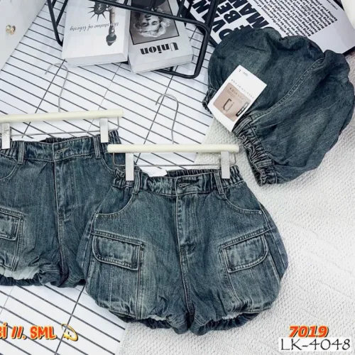 Quần Short Jeans Nữ - Quần Jeans Ống Suông - Quần Bí Ngô - Váy Ngắn Nữ Dễ Thương Vải Đẹp Dày Mềm Không Co Giãn