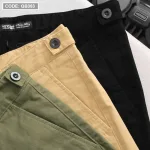 Quần Short Kaki Co Giãn Phối Nút Cao Cấp (Có Size 36)