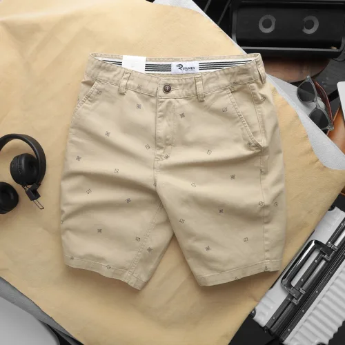 Quần Short Kaki Nam Co Giãn Rurumen In Hoạ Tiết Nhí