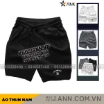 Quần Short Thun Nam Thêu Nổi Logo Chữ (Size Từ 50-80kg)