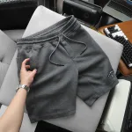 Quần Short Thun Nam Thêu Nổi Logo Chữ (Size Từ 50-80kg)