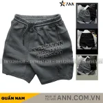 Quần Short Thun Nam Viền Sọc Thêu Logo Chữ