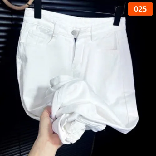 Quần Suông Nữ - Quần Jeans Suông Nữ Thêu Nơ Chất Liệu Vải Dày Mềm Không Co Giãn