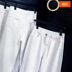 Quần Suông Nữ - Quần Jeans Suông Nữ Thêu Nơ Chất Liệu Vải Dày Mềm Không Co Giãn