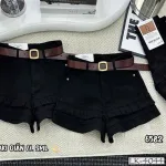 Quần Thụng Jeans Nữ Túi Hộp - Quần Jean Suông - Quần Short Nữ - Vái Kaki Vải Dày Mềm Không Co Giãn