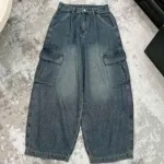 Quần Thụng Jeans Nữ Túi Hộp - Quần Jean Suông - Quần Short Nữ - Vái Kaki Vải Dày Mềm Không Co Giãn