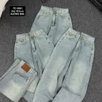 Quần Thụng Jeans Nữ Túi Hộp - Quần Jean Suông - Quần Short Nữ - Vái Kaki Vải Dày Mềm Không Co Giãn