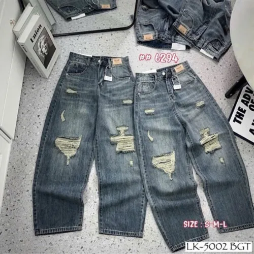 Quần Thụng Jeans Nữ Vải Dày Mềm Không Co Giãn Nhiều Mẫu