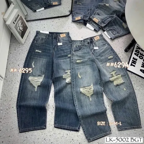 Quần Thụng Jeans Nữ Vải Dày Mềm Không Co Giãn Nhiều Mẫu