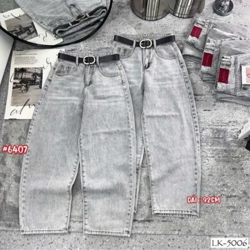 Quần Thụng Jeans Nữ Vải Dày Mềm Không Co Giãn Nhiều Mẫu