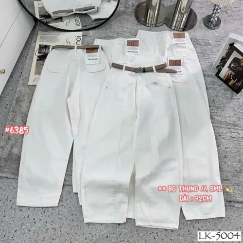 Quần Thụng Nữ - Quần Jeans Thụng - Quần Thụng Kaki Nữ Rách Túi Chất Liệu Vải Dày Mềm Không Co Giãn
