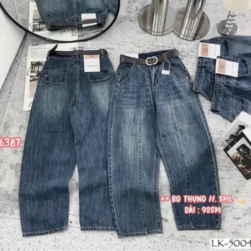 Quần Thụng Nữ - Quần Jeans Thụng - Quần Thụng Kaki Nữ Rách Túi Chất Liệu Vải Dày Mềm Không Co Giãn