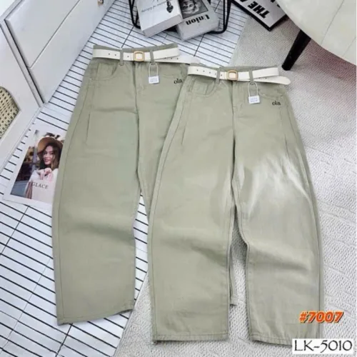 Quần Thụng Nữ - Quần Jeans Thụng - Quần Thụng Kaki Nữ Rách Túi Chất Liệu Vải Dày Mềm Không Co Giãn