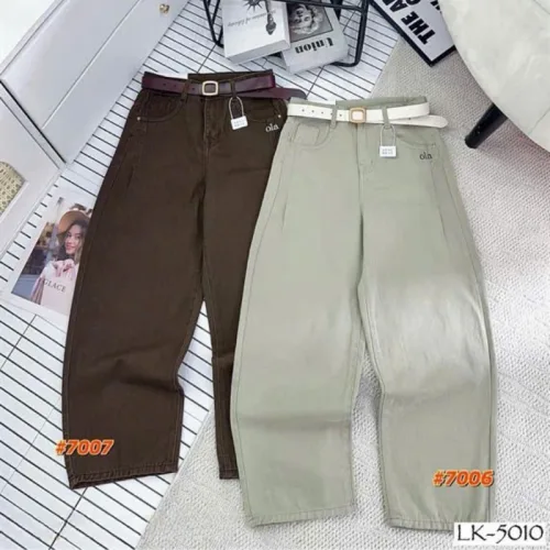 Quần Thụng Nữ - Quần Jeans Thụng - Quần Thụng Kaki Nữ Rách Túi Chất Liệu Vải Dày Mềm Không Co Giãn