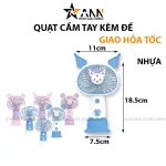 Quạt Cầm Tay Mini Tai Thỏ Kèm Đế