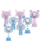Quạt Cầm Tay Mini Tai Thỏ Kèm Đế