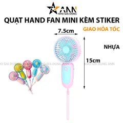 Quạt Mini Cầm Tay Kèm Stiker 7.5x15x5.5cm