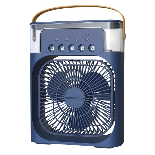 Quạt Phun Hơi Nước Có Đèn Hình Vuông Quạt Để Bàn Mini 600ml 20x25.5x8.5cm