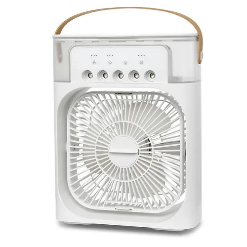 Quạt Phun Hơi Nước Có Đèn Hình Vuông Quạt Để Bàn Mini 600ml 20x25.5x8.5cm