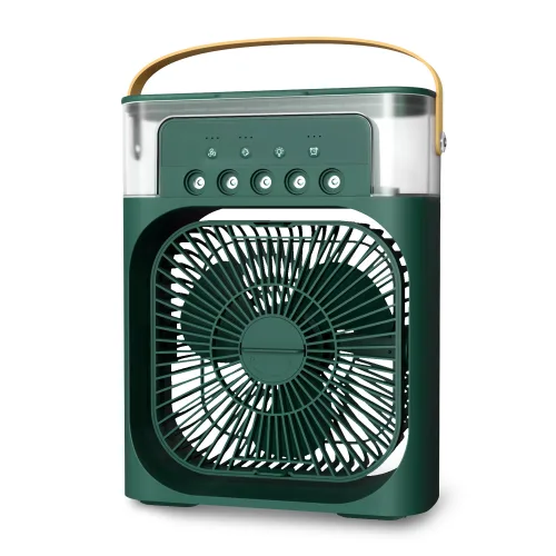 Quạt Phun Hơi Nước Có Đèn Hình Vuông Quạt Để Bàn Mini 600ml 20x25.5x8.5cm