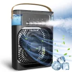 Quạt Phun Hơi Nước Có Đèn Hình Vuông Quạt Để Bàn Mini 600ml 20x25.5x8.5cm