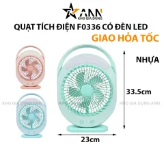 Quạt Tích Điện F0336 Có Đèn Led