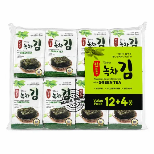 Rong Biển Ăn Liền Hàn Quốc KFish Vị Trà Xanh 16 Gói