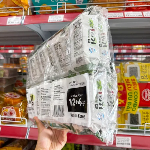 Rong Biển Ăn Liền Hàn Quốc KFish Vị Trà Xanh 16 Gói