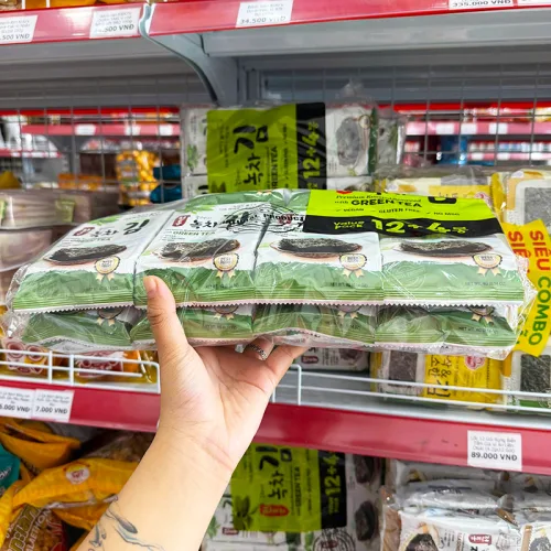 Rong Biển Ăn Liền Hàn Quốc KFish Vị Trà Xanh 16 Gói