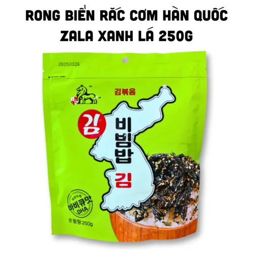 Rong Biển Rắc Cơm Canxi Zala Hàn Quốc 250g - Bịch Xanh Lá