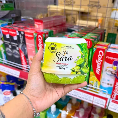 Sáp Thơm Phòng Sara Hương Chanh Sả 200g - Sáp Khử Mùi Thơm Phòng Sara