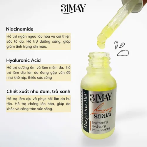 Serum Dưỡng Sáng Da Đều Màu 31May Luminous 15ml - Tinh Chất Dưỡng Thirty One May