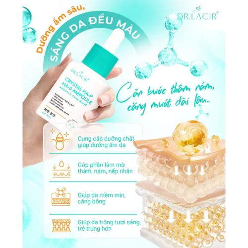 Serum Tinh Thể Vàng Dr.Lacir Crystal Serum 25ml - Giúp Da Căng Bóng