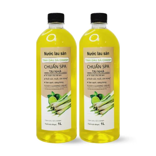 Set 2 Chai Nước Lau Sàn Tinh Dầu Sả Chanh Tươi 1 Lít/Chai