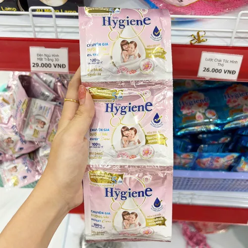 Set 24 Gói Nước Xả Vải Hygiene Màu Hồng 20ml - Nước Xả Vải Thái Lan Tinh Chất Sữa Hokkaido