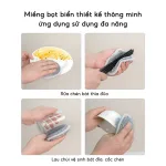 Set 3 Miếng Cọ Rửa Chén Bát Đĩa Đũa Cọ Xoong Nồi Tạo Bọt Đa Năng 12.5x2.5cm
