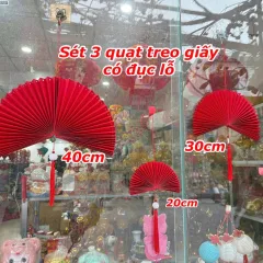 SET 3 QUẠT GIẤY có dây treo