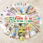 Bộ Sưu Tập 52 Tờ Tiền Giấy Từ 28 Quốc Gia – Kèm Túi Lì Xì Trưng Bày