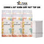 Set 6 Túi Khăn Giấy Rút Treo Tường 4 Lớp Top Gia 1 Túi 1280 Tờ Đa Năng 34x8x16cm