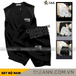 Set Bộ Nam Áo Ba Lỗ Phối Quần Short Thun In Logo Chữ Chicago