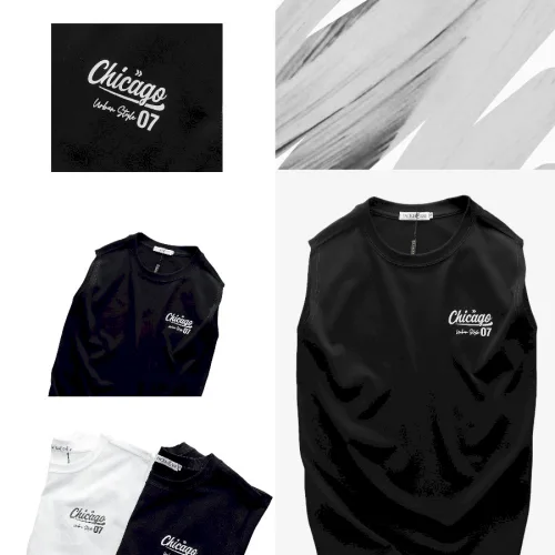 Set Bộ Nam Áo Ba Lỗ Phối Quần Short Thun In Logo Chữ Chicago