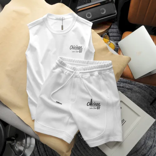 Set Bộ Nam Áo Ba Lỗ Phối Quần Short Thun In Logo Chữ Chicago